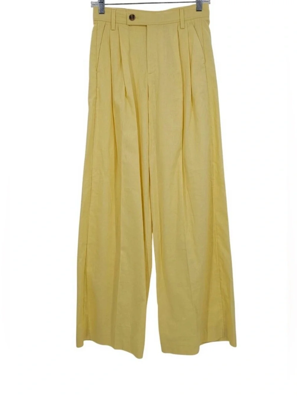 Banana Republic Pale Yellow Linen Blend Pants